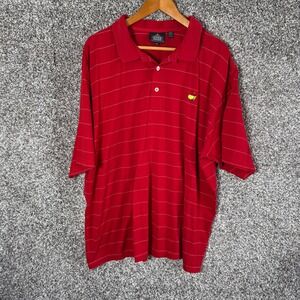 Masters Clubhouse Collection Red Striped Golf Polo Shirt Mens XXL Made in Italy